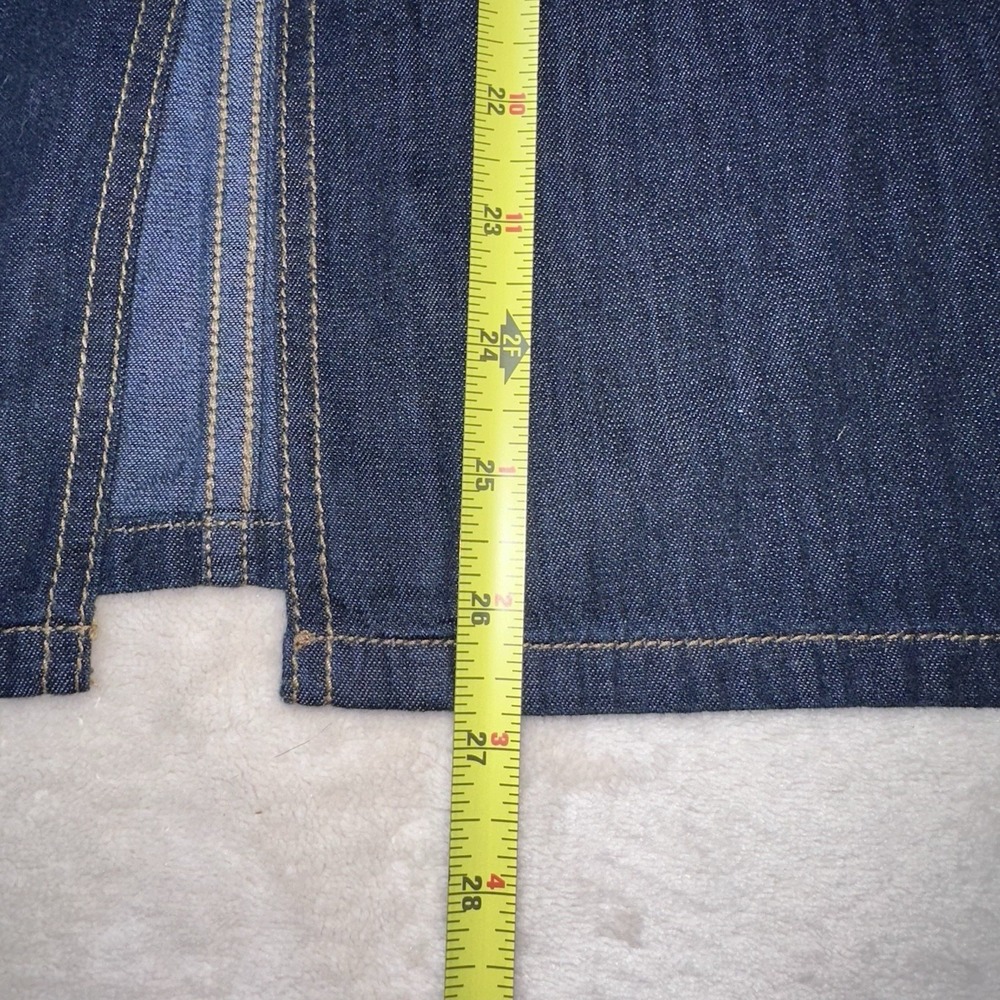 Lauren Ralph Lauren Skirt Women's Size 16 Denim Midi Skirt Front Slit Dark Wash - Picture 7 of 9